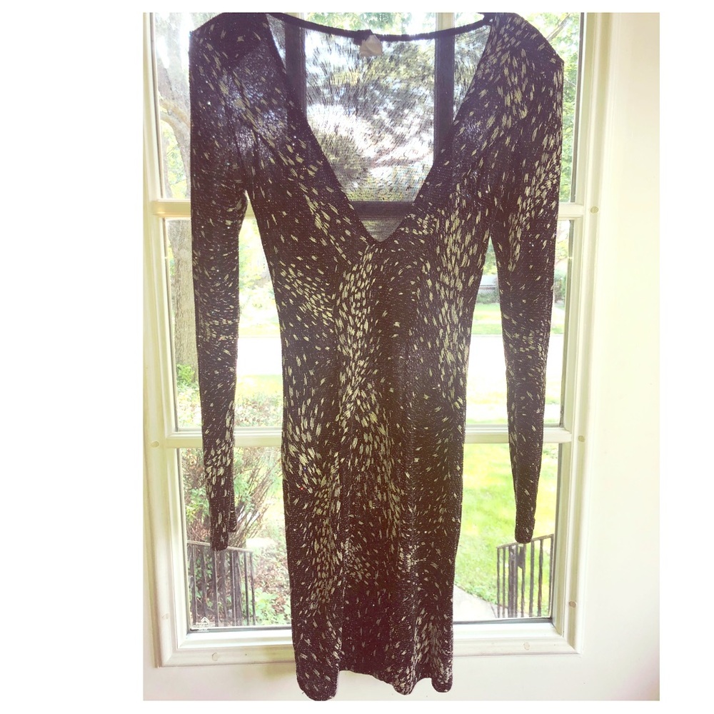 V Neck Shoulder Padded Dress- one of a kind!